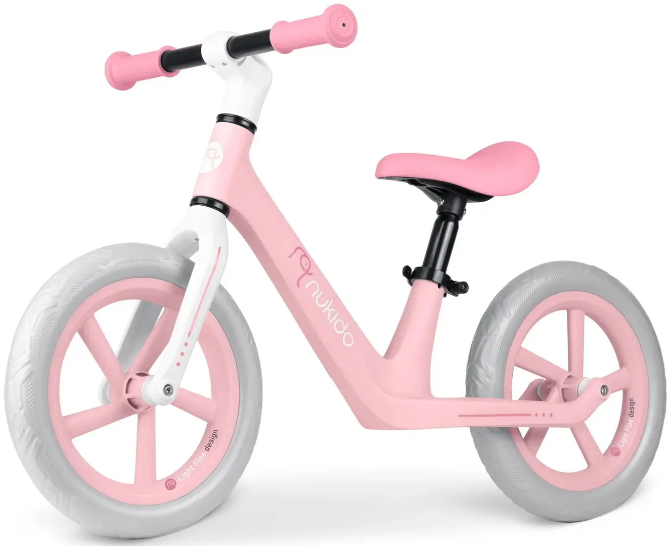 Bicicleta fara pedale Nukido Light Flee 760404 (Pink/Grey)