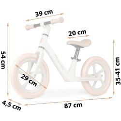 Bicicleta fara pedale Nukido Light Flee 760405 (White/Beige) Thumb