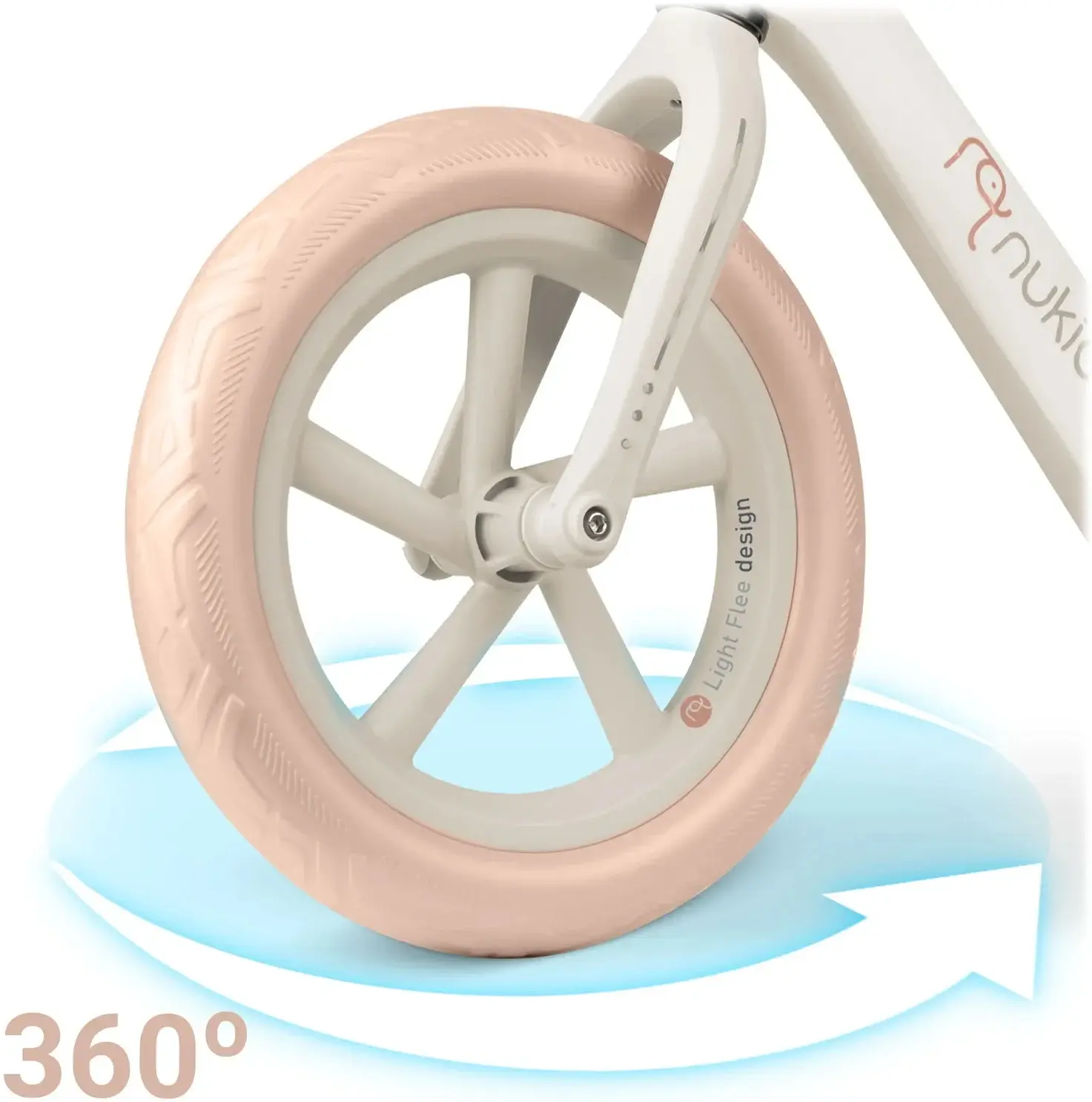 Bicicleta fara pedale Nukido Light Flee 760405 (White/Beige) - 4