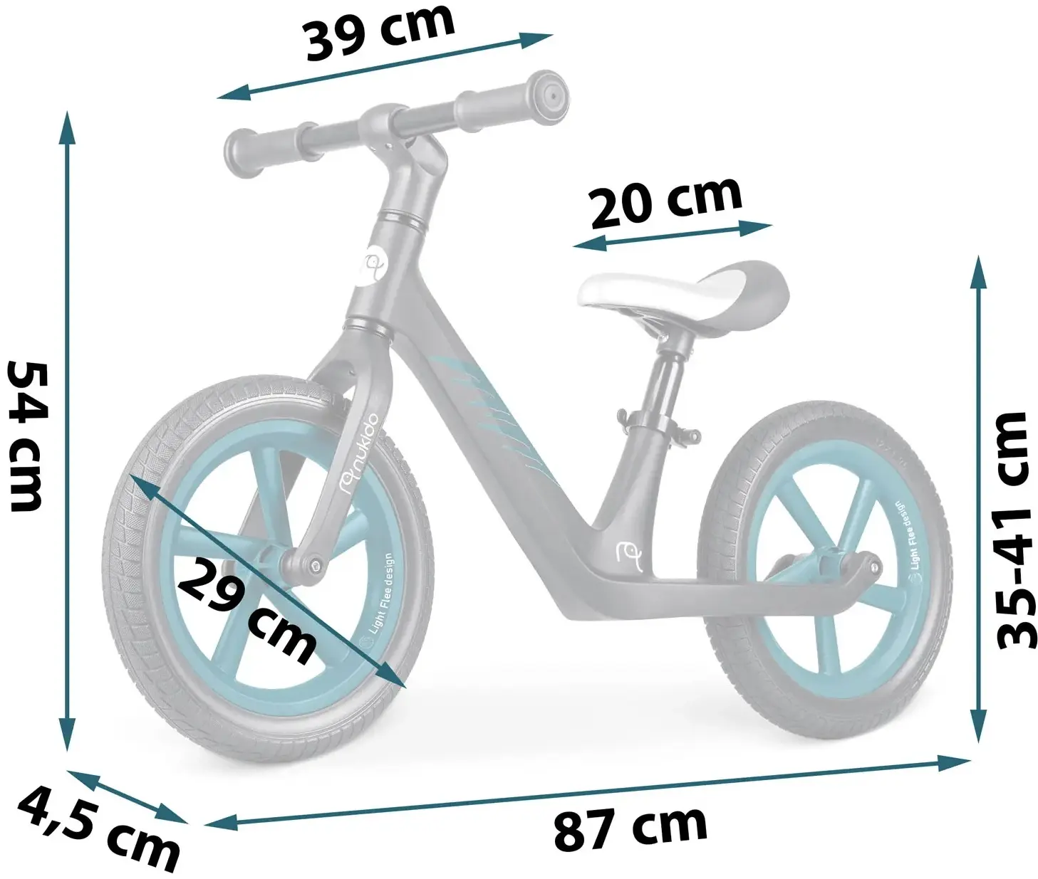 Bicicleta fara pedale Nukido Light Flee 760420 (Black/Blue) - 2