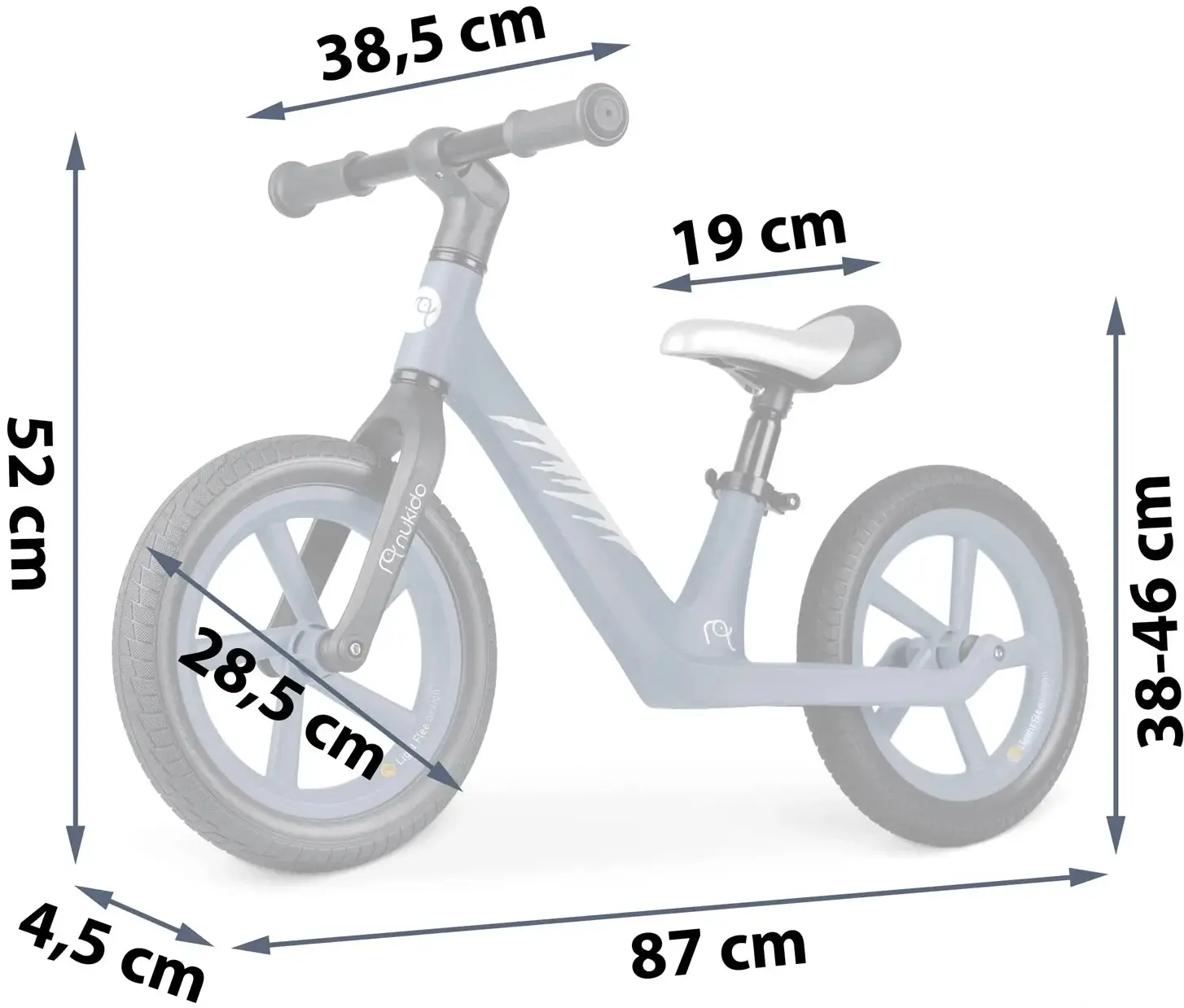 Bicicleta fara pedale Nukido Light Flee 760421 (Dark Blue/Black) - 2
