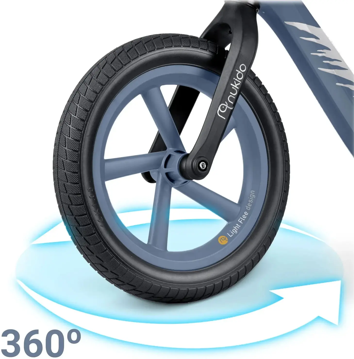 Bicicleta fara pedale Nukido Light Flee 760421 (Dark Blue/Black) - 4