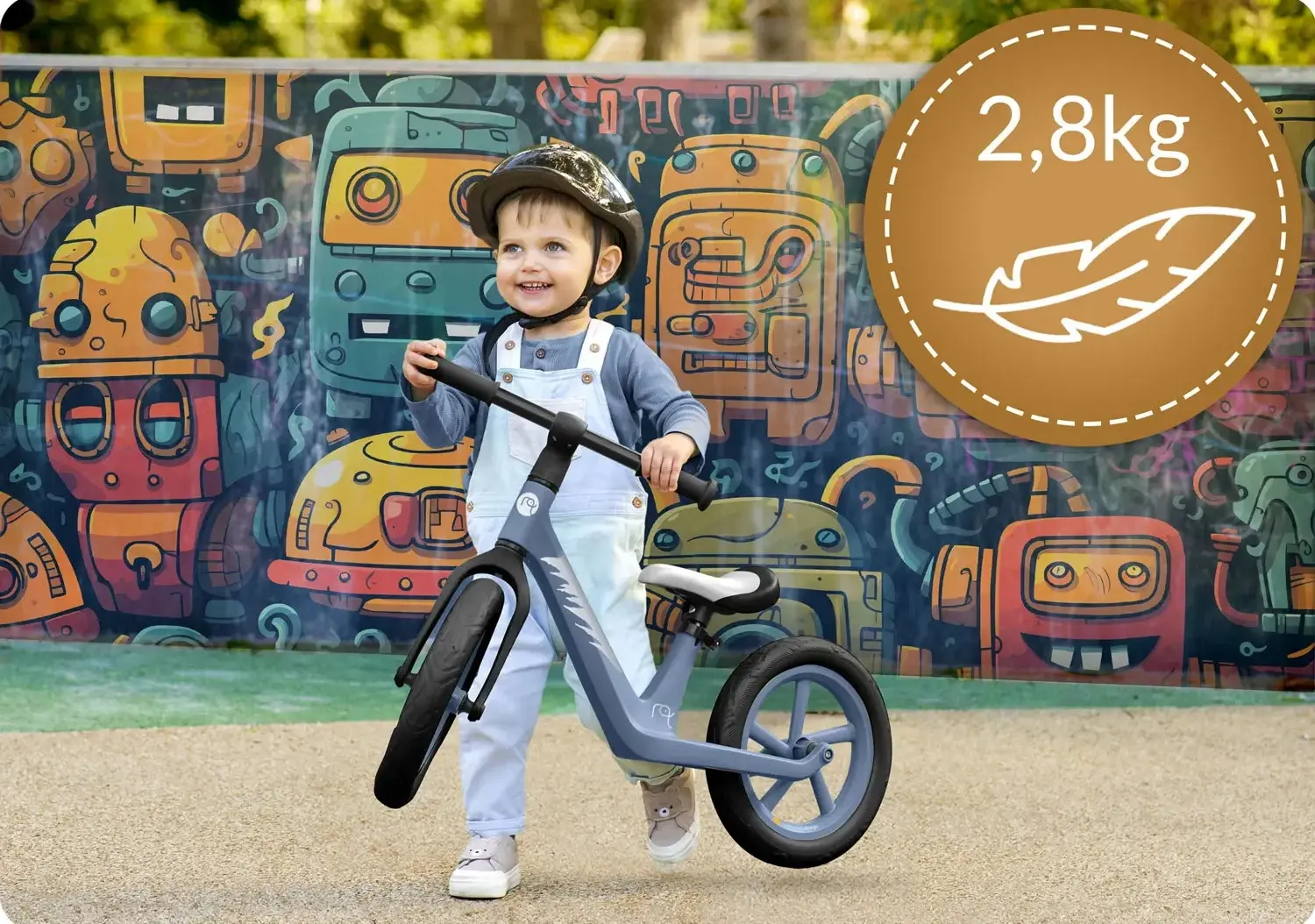 Bicicleta fara pedale Nukido Light Flee 760421 (Dark Blue/Black) - 7