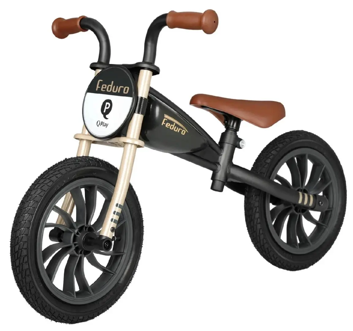 Bicicleta fara pedale QPlay Feduro (Black/Gold)