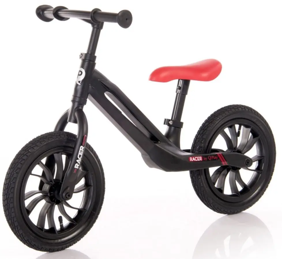 Bicicleta fara pedale QPlay Racer (Black/Red)
