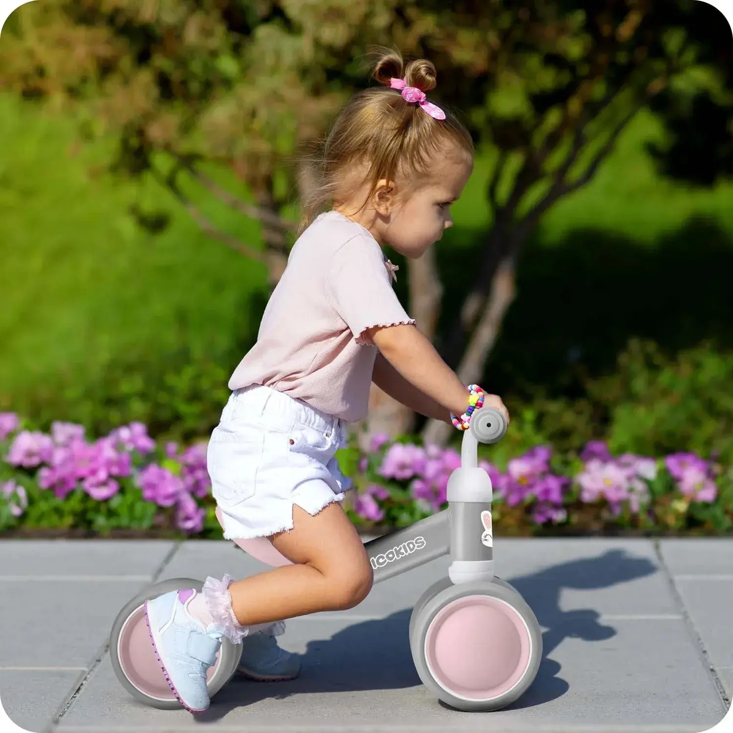 Tricicleta fără pedale Ricokids 760602 (Pink/Grey) - 7