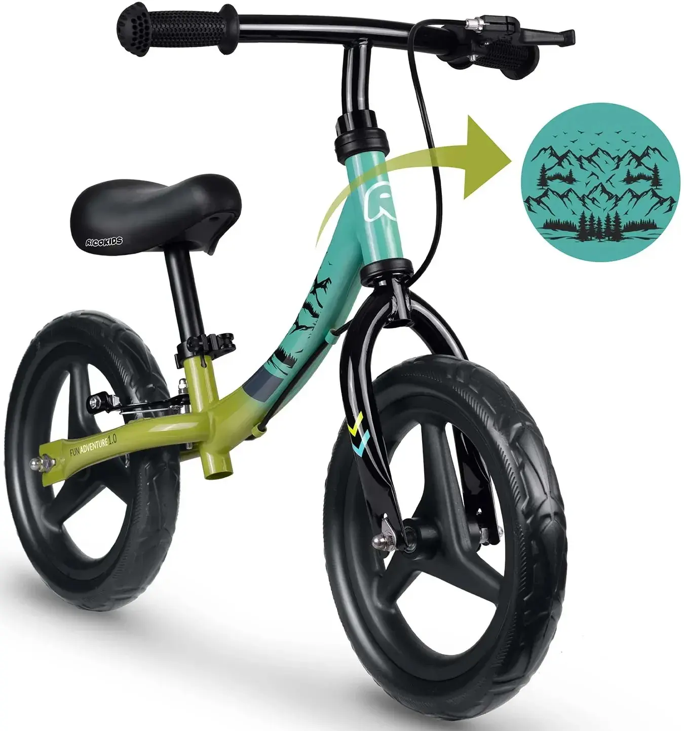 Bicicleta fara pedale Ricokids Fun Adventure 760802 (Multicolour) - 4