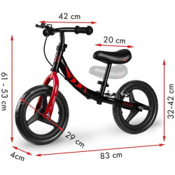 Bicicleta fara pedale Ricokids Fun Adventure 760804 (Red/Black) Thumb
