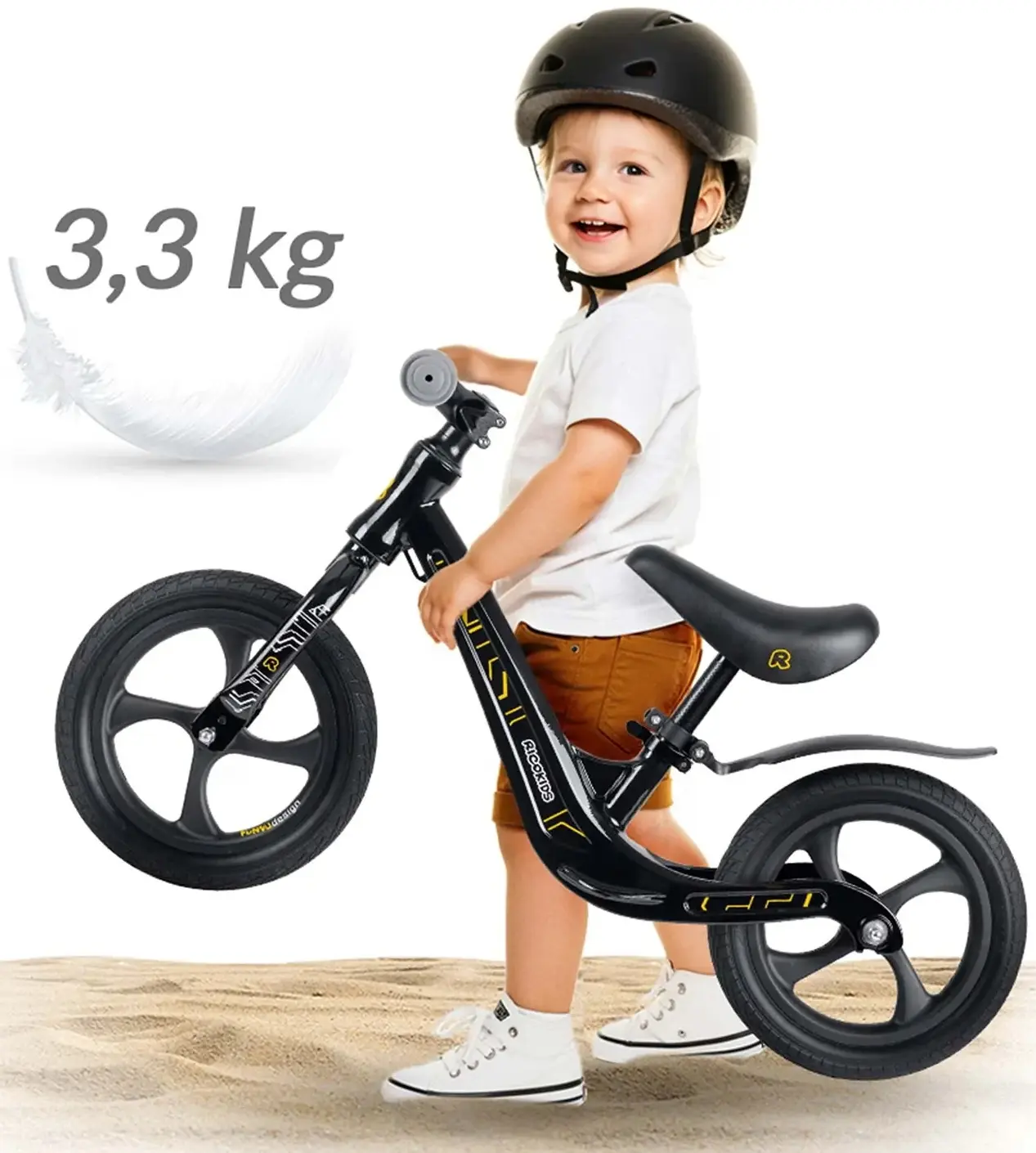 Bicicleta fara pedale Ricokids Funnu 760500 (Black) - 11
