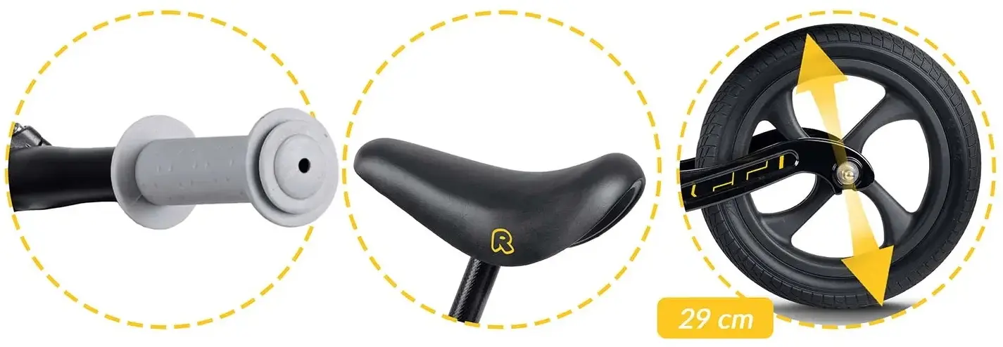 Bicicleta fara pedale Ricokids Funnu 760500 (Black) - 7