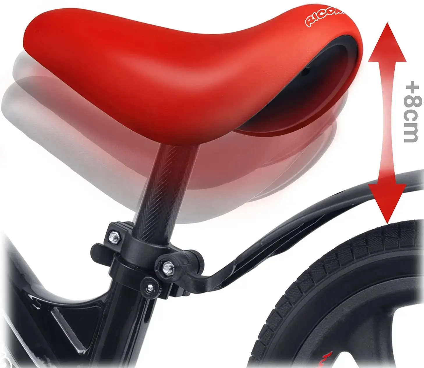 Bicicleta fara pedale Ricokids Funnu 760501 (Black/Red) - 11
