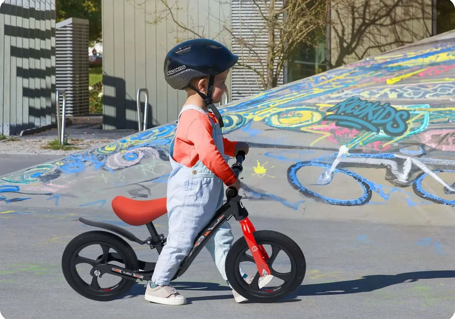 Bicicleta fara pedale Ricokids Funnu 760501 (Black/Red) - 15