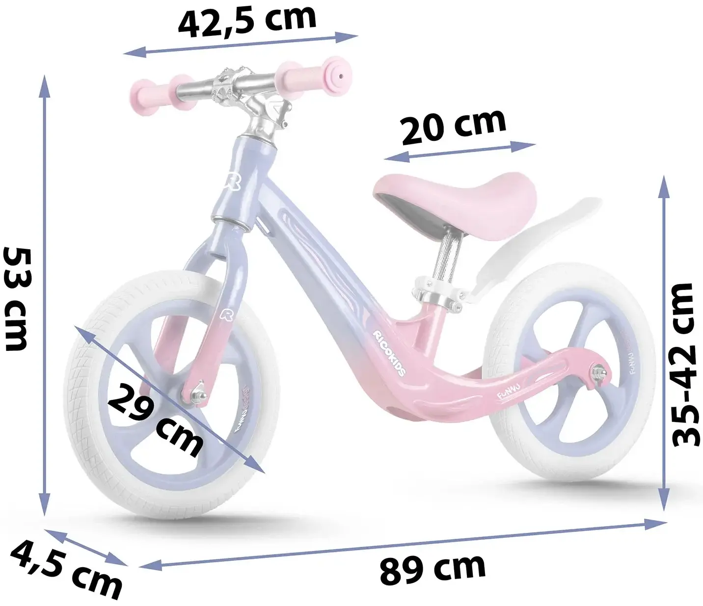 Bicicleta fara pedale Ricokids Funnu 760502 (Multicolour) - 6
