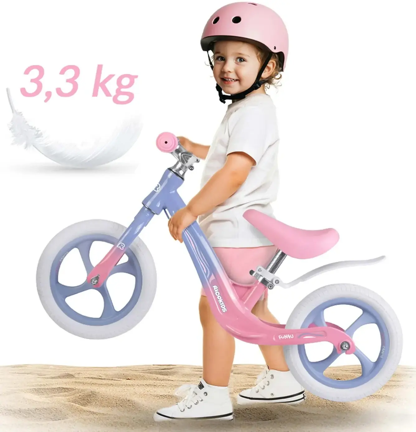 Bicicleta fara pedale Ricokids Funnu 760502 (Multicolour) - 7