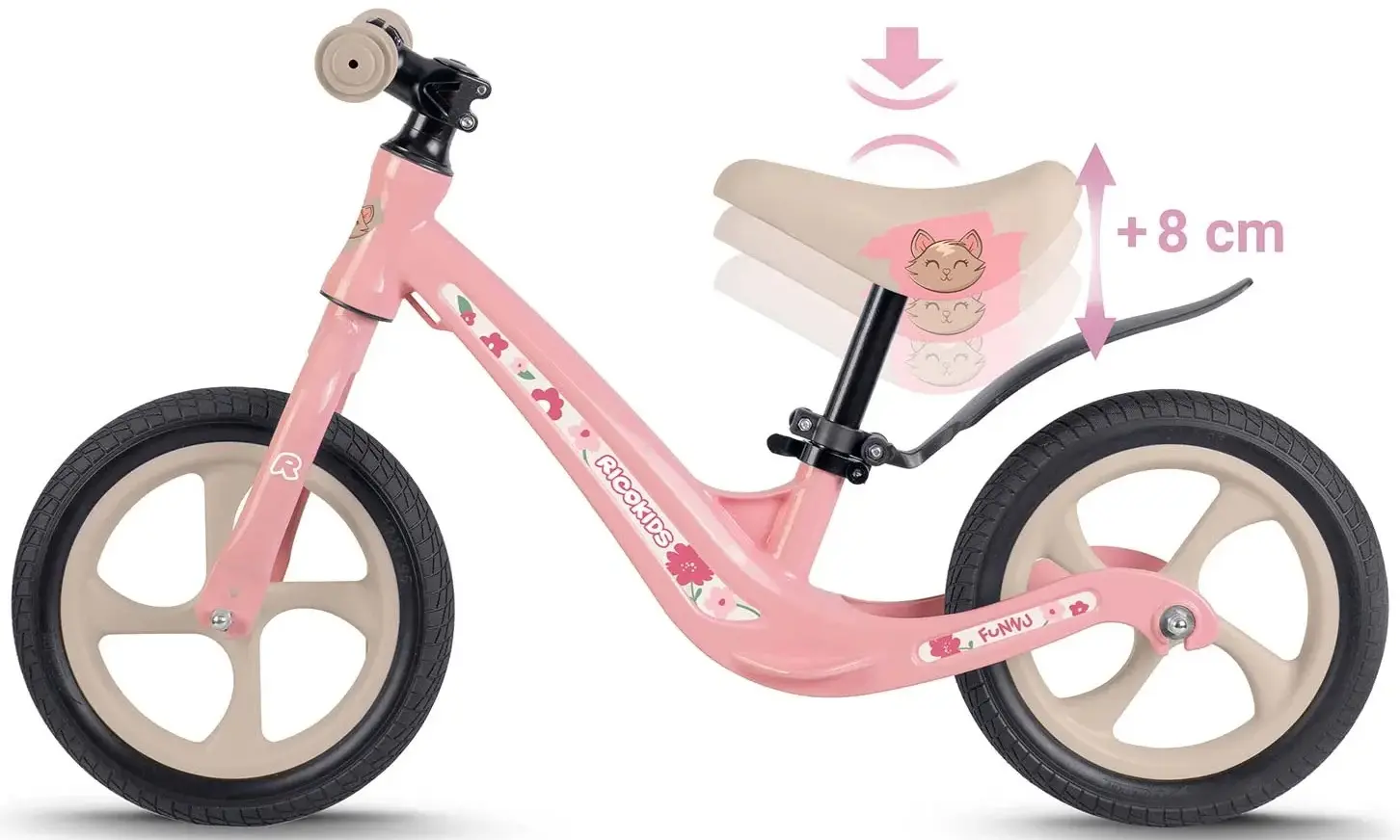 Bicicleta fara pedale Ricokids Funnu 760503 (Multicolour) - 13