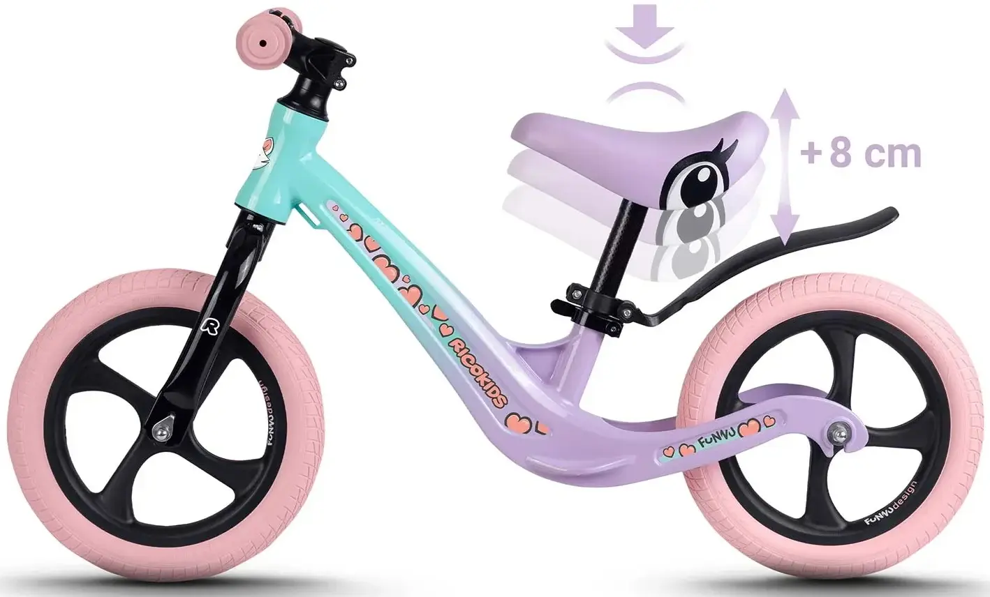 Bicicleta fara pedale Ricokids Funnu 760504 (Multicolour) - 12
