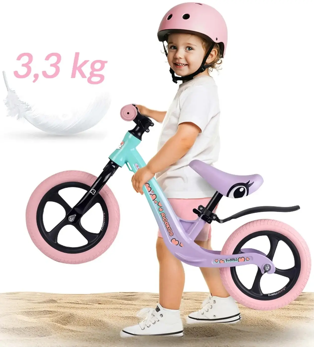 Bicicleta fara pedale Ricokids Funnu 760504 (Multicolour) - 7