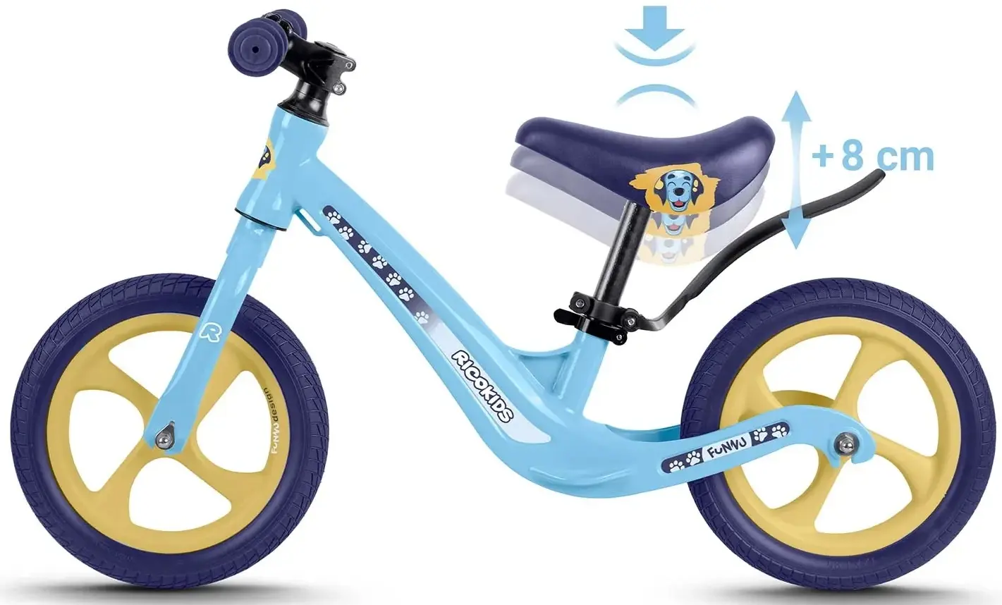 Bicicleta fara pedale Ricokids Funnu 760505 (Multicolour) - 12