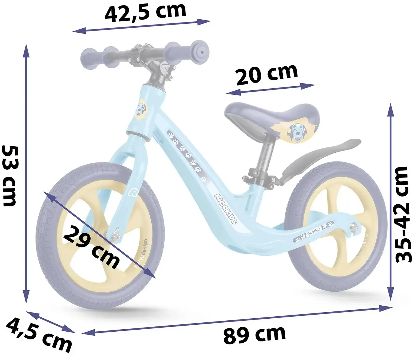 Bicicleta fara pedale Ricokids Funnu 760505 (Multicolour) - 5