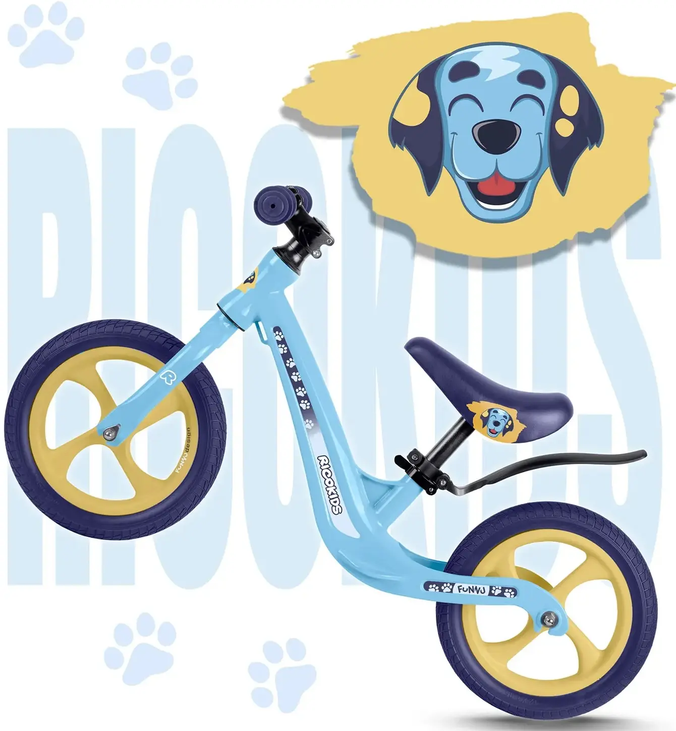 Bicicleta fara pedale Ricokids Funnu 760505 (Multicolour) - 6