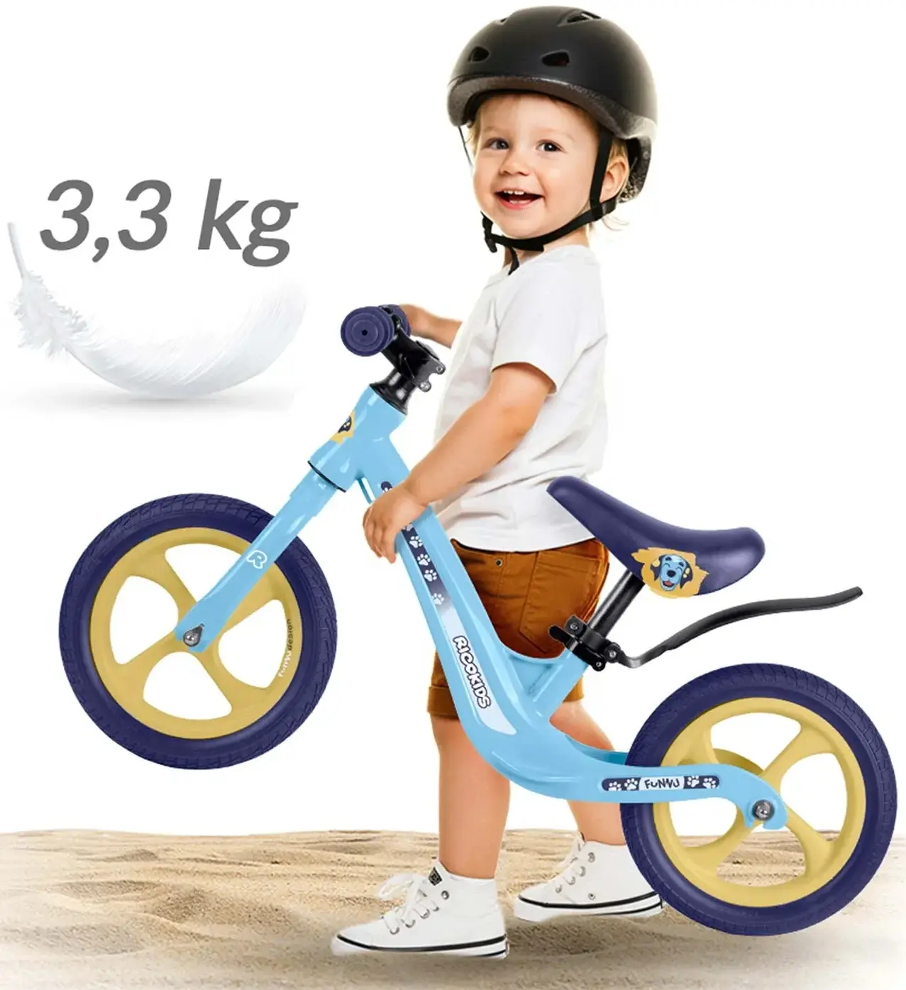 Bicicleta fara pedale Ricokids Funnu 760505 (Multicolour) - 7