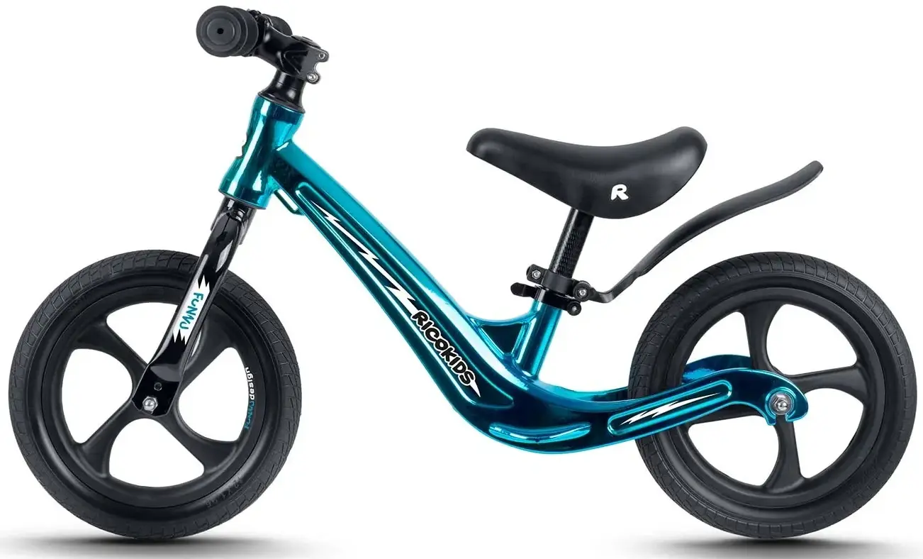 Bicicleta fara pedale Ricokids Funnu 760506 (Black/Metallic Blue) - 2