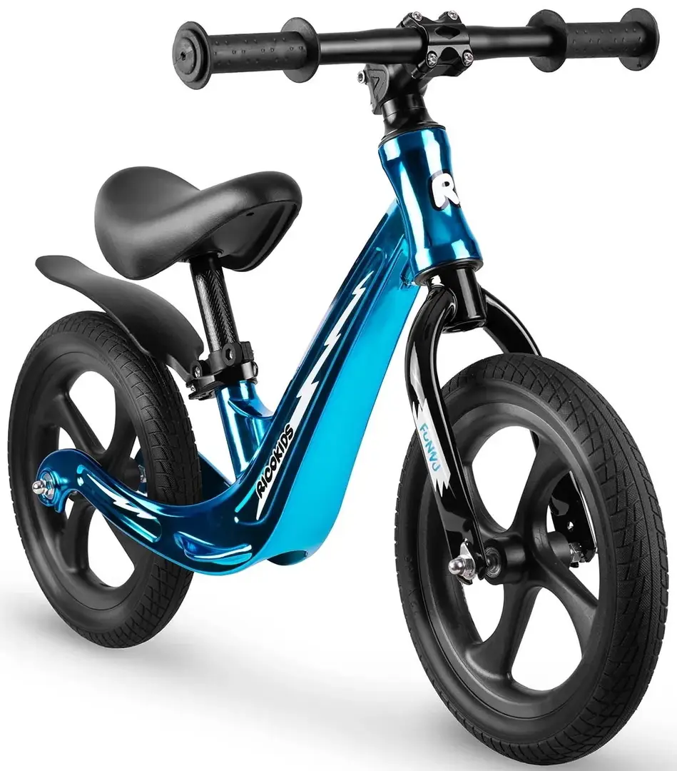Bicicleta fara pedale Ricokids Funnu 760506 (Black/Metallic Blue)