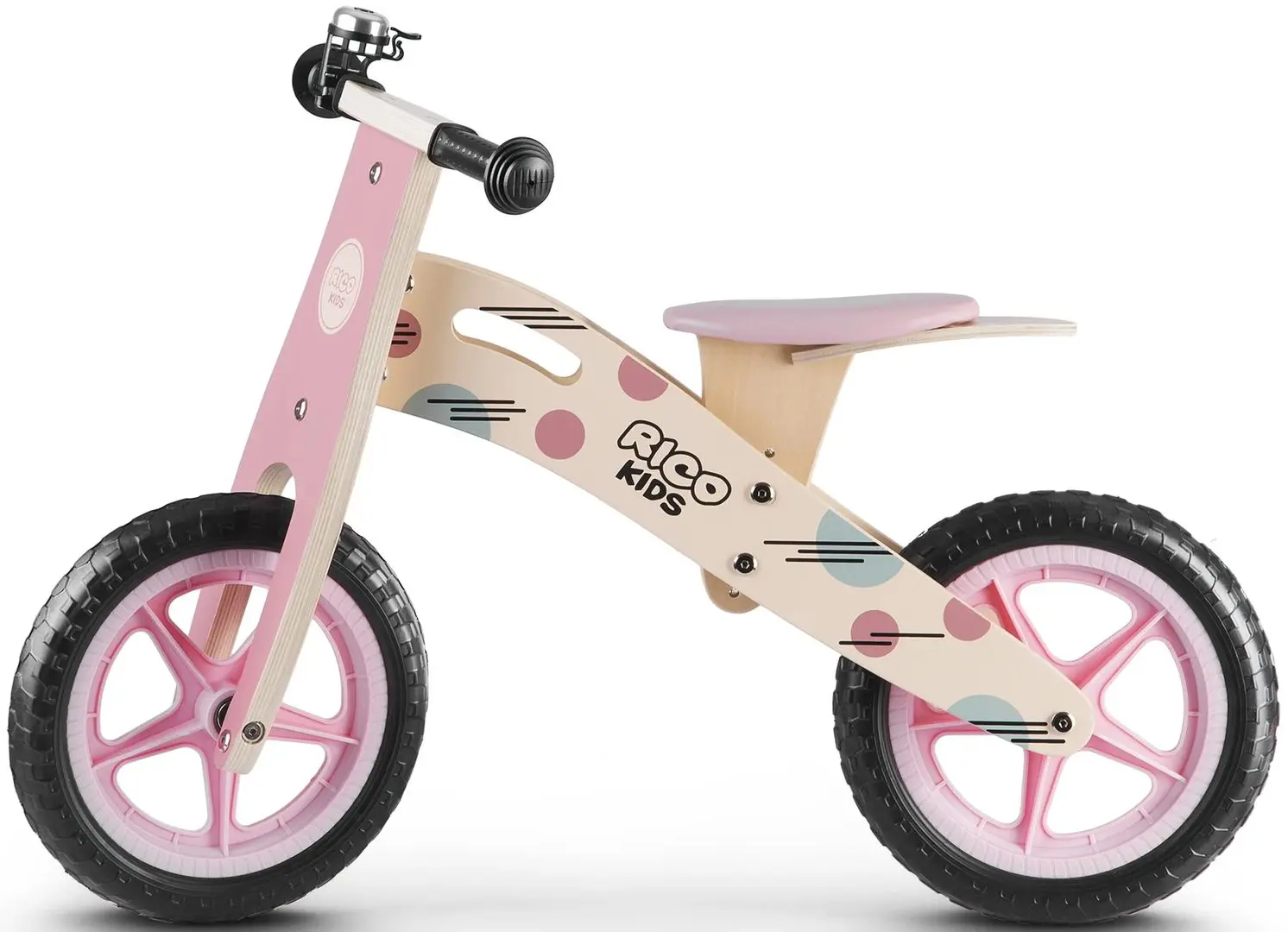 Bicicletă fără pedale RicoKids RC-611 (Wood/Pink)