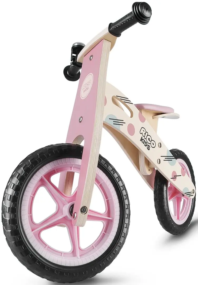 Bicicletă fără pedale RicoKids RC-611 (Wood/Pink)