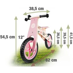 Bicicletă fără pedale RicoKids RC-611 (Wood/Pink) Thumb