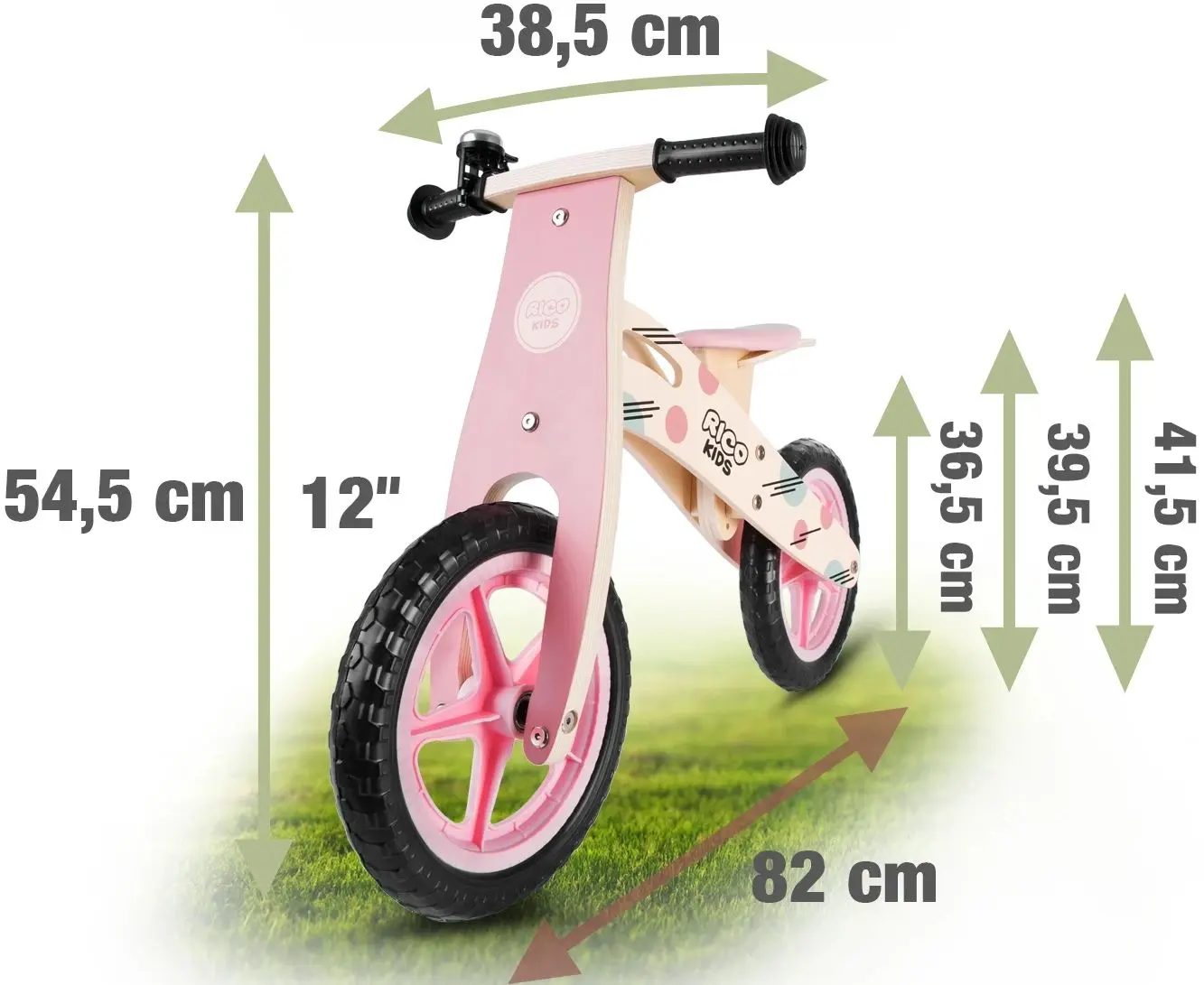 Bicicletă fără pedale RicoKids RC-611 (Wood/Pink)