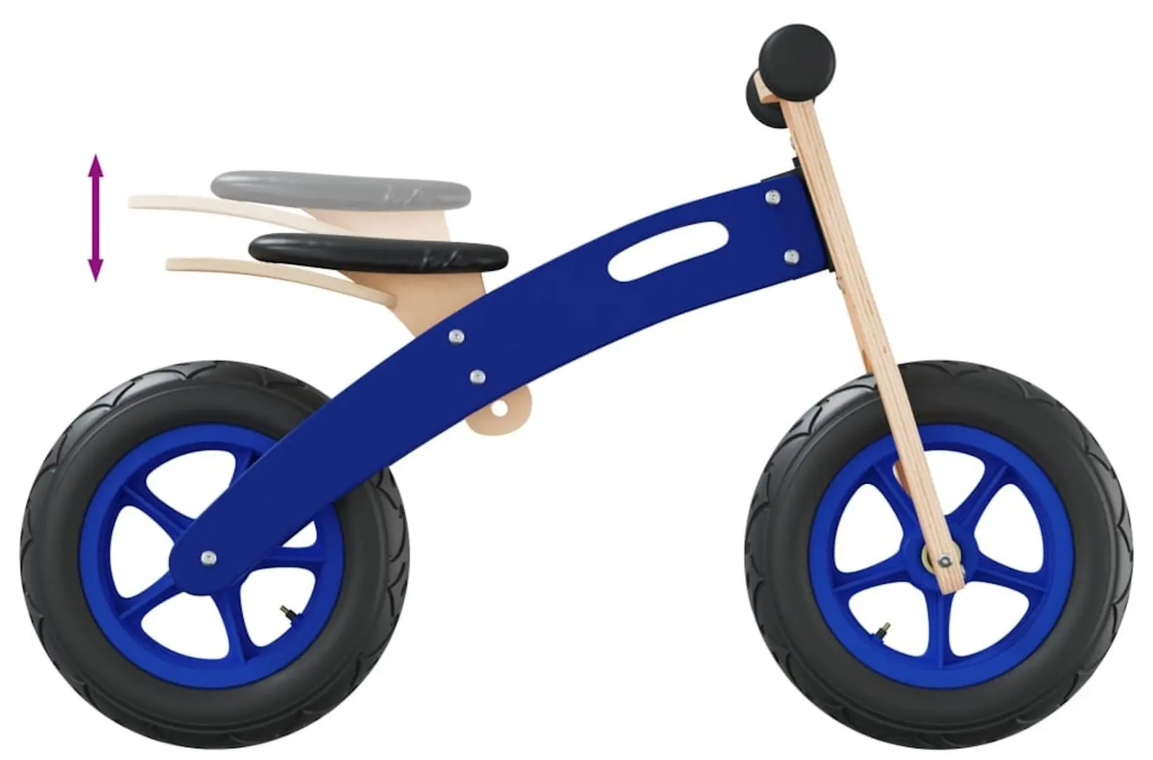 Bicicleta fara pedale VidaXL 358358 (Wood/Blue)