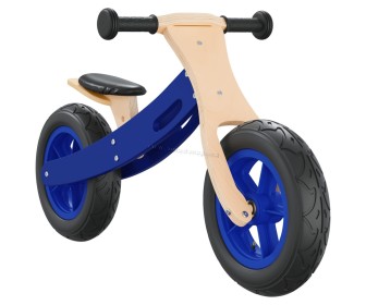 Bicicleta fara pedale VidaXL 358358 (Wood/Blue)