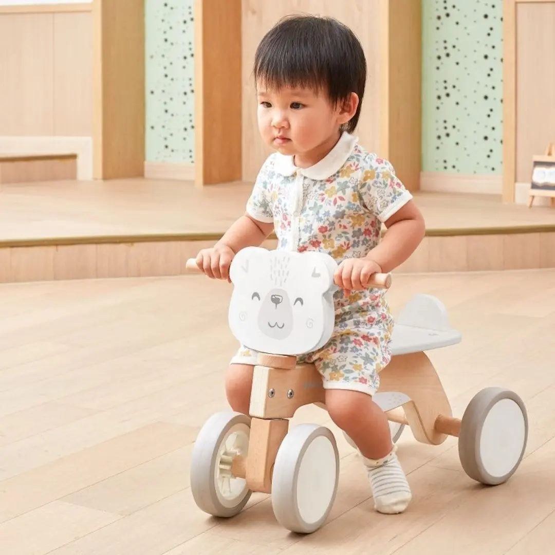 Bicicleta fara pedale Viga Toys PolarB 44239 (Wood/White) - 2