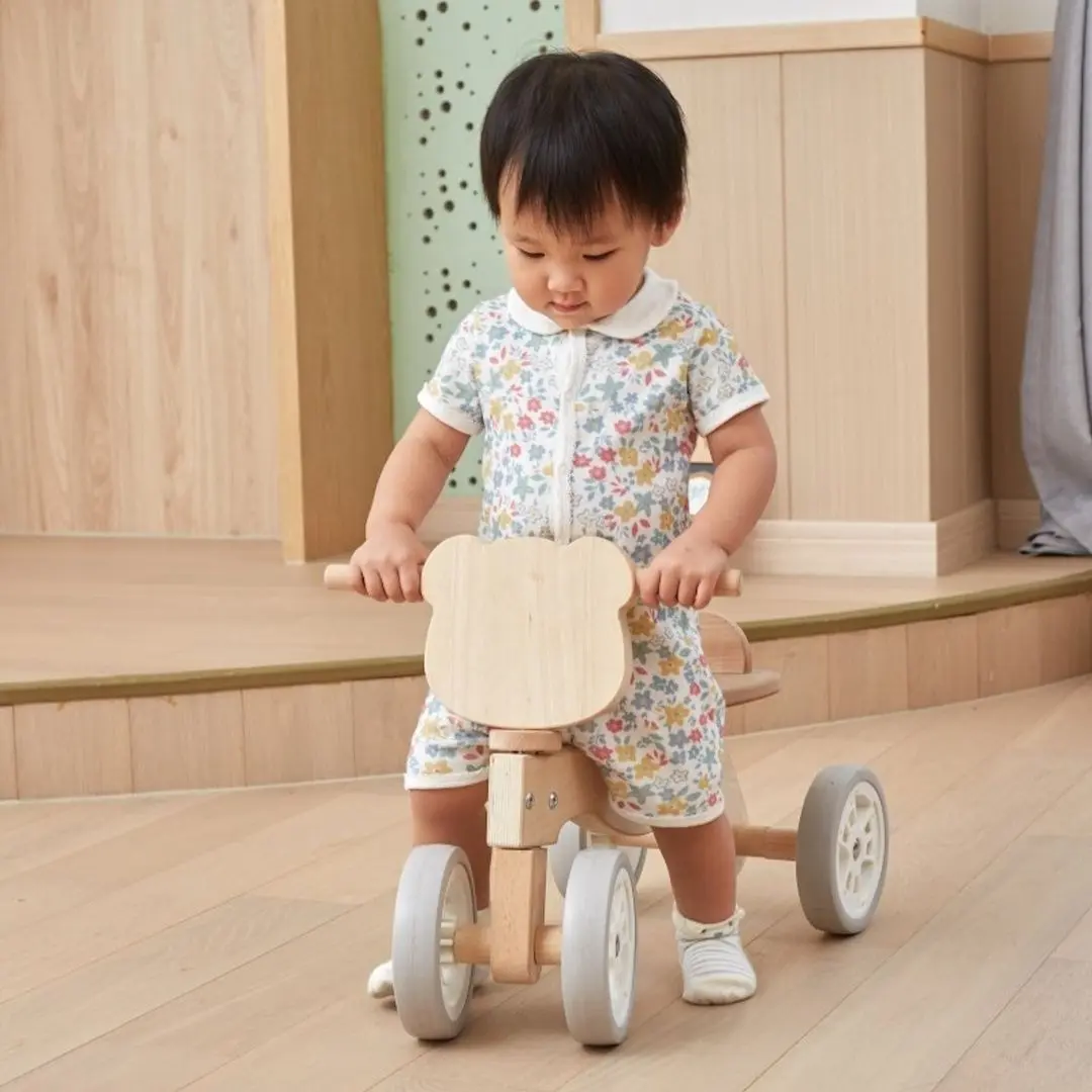 Bicicleta fara pedale Viga Toys PolarB 44239 (Wood/White) - 4