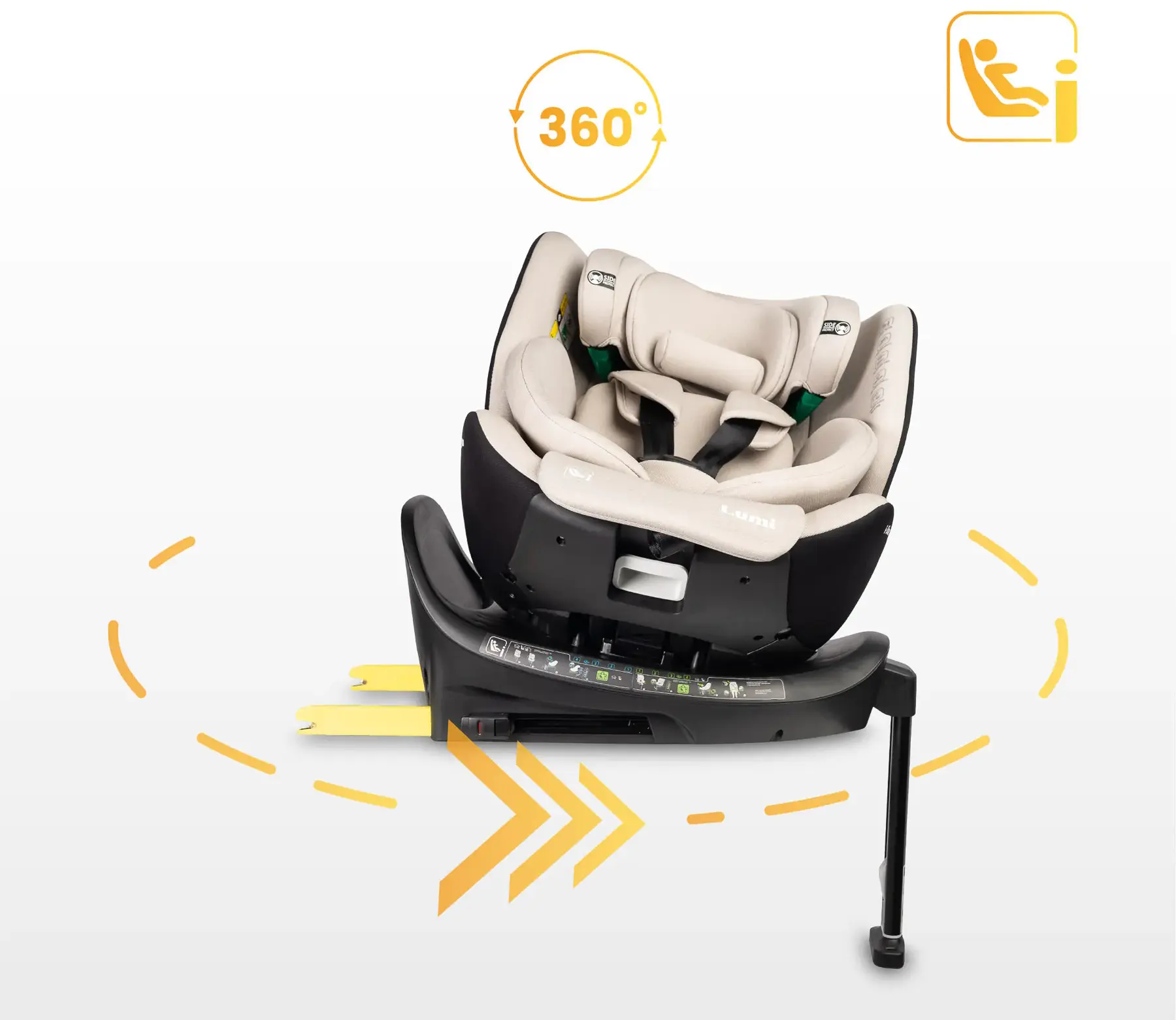 Scaun auto Caretero Lumi i-Size (Light Grey) - 11