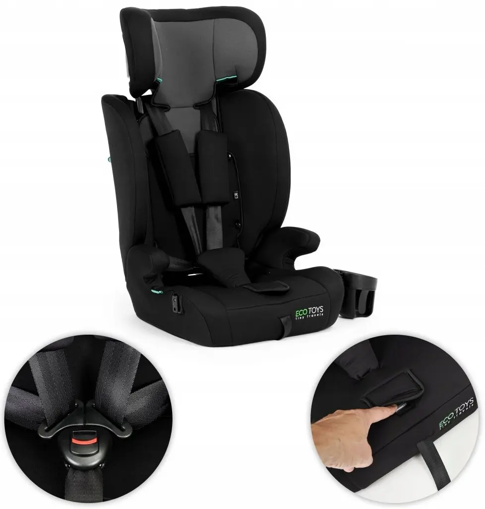 Scaun auto EcoToys F232 (Black/Grey) - 5
