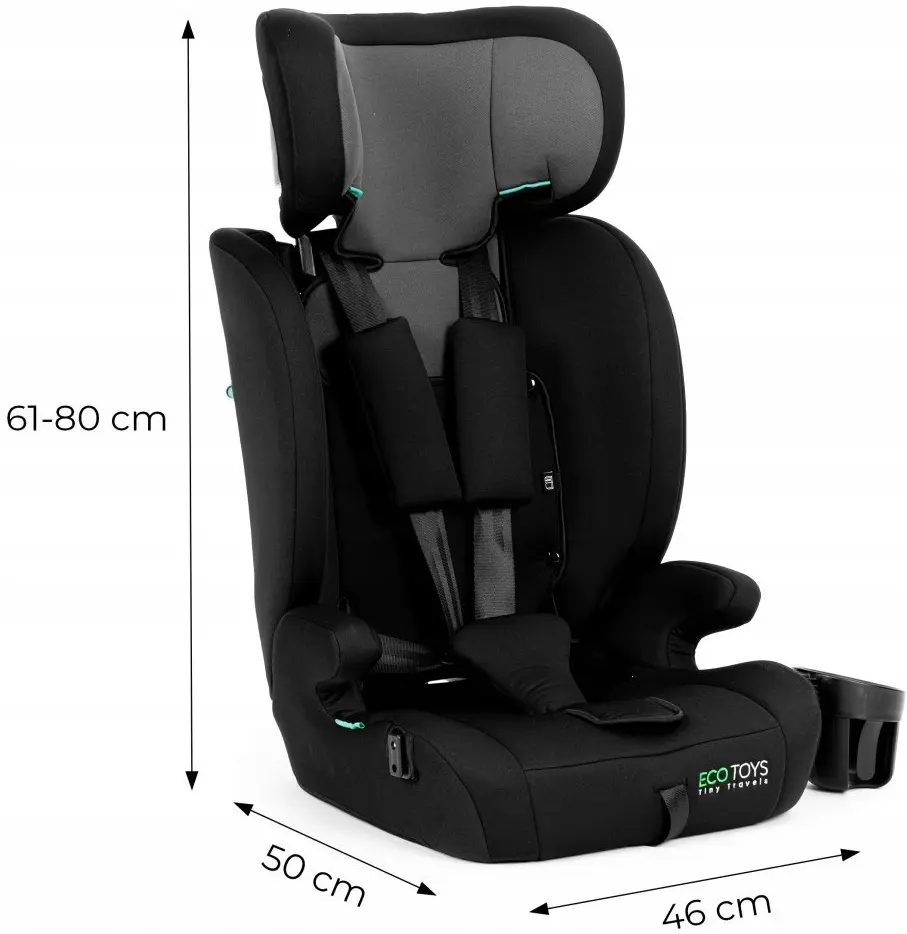 Scaun auto EcoToys F232 (Black/Grey) - 8