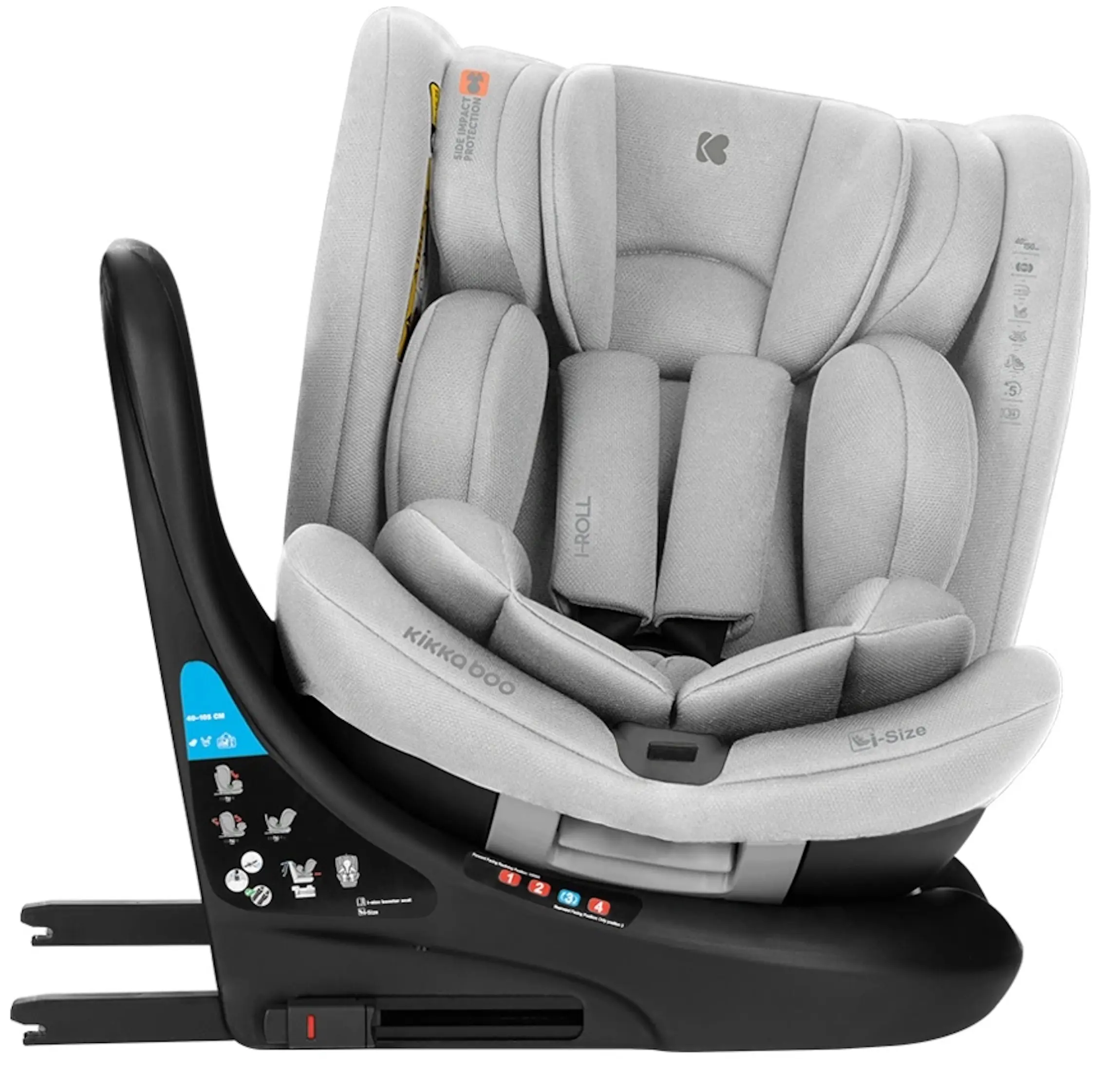 Scaun auto Kikka Boo i-Roll i-Size (Light Grey) - 5