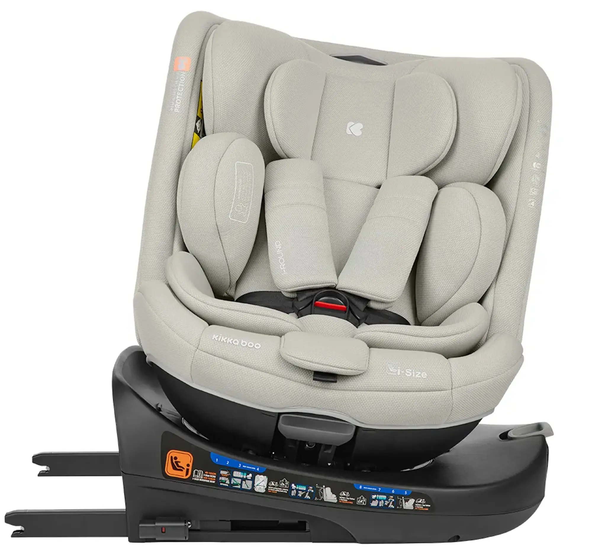 Автокресло Kikka Boo i-Round i-Size (Light Grey) - 5