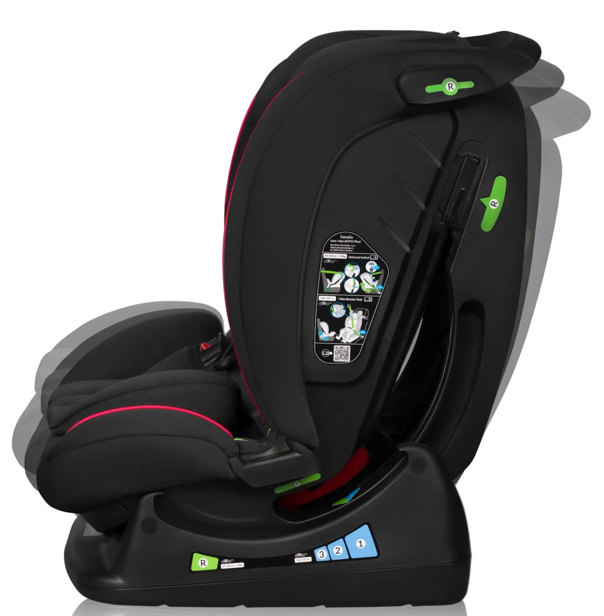 Scaun auto Lionelo Aart (Black Carbon/Red)