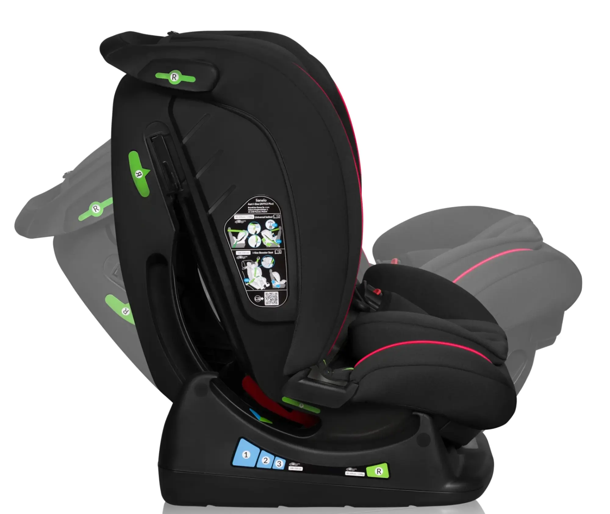 Scaun auto Lionelo Aart (Black Carbon/Red)