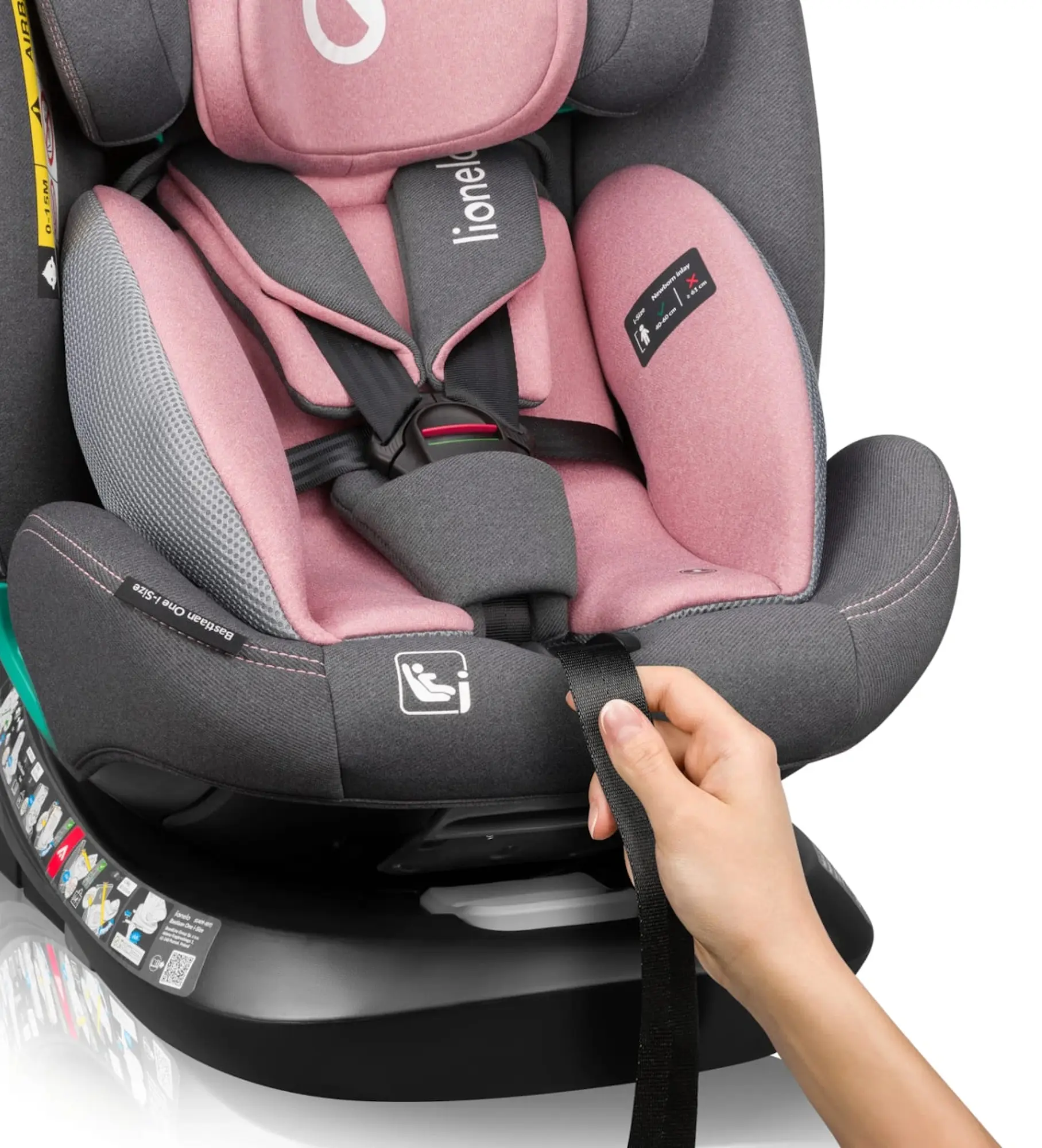 Scaun auto Lionelo Bastiaan One i-Size Isofix (Pink Rose)