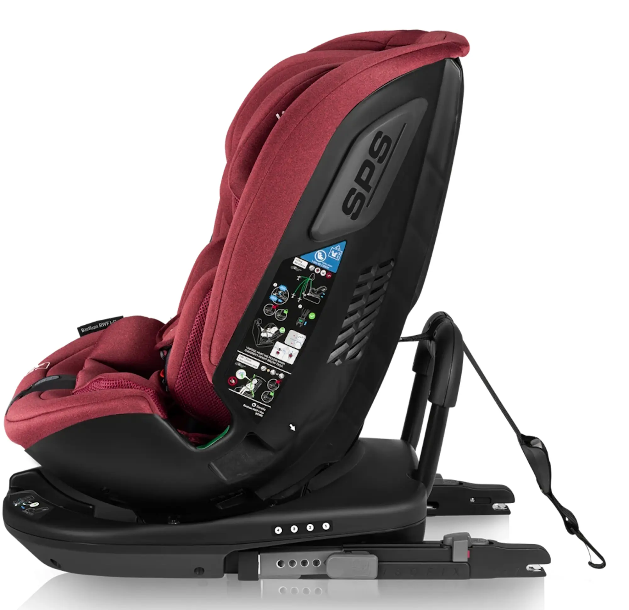 Scaun auto Lionelo Bastiaan RWF i-Size Isofix (Red Burgundy)