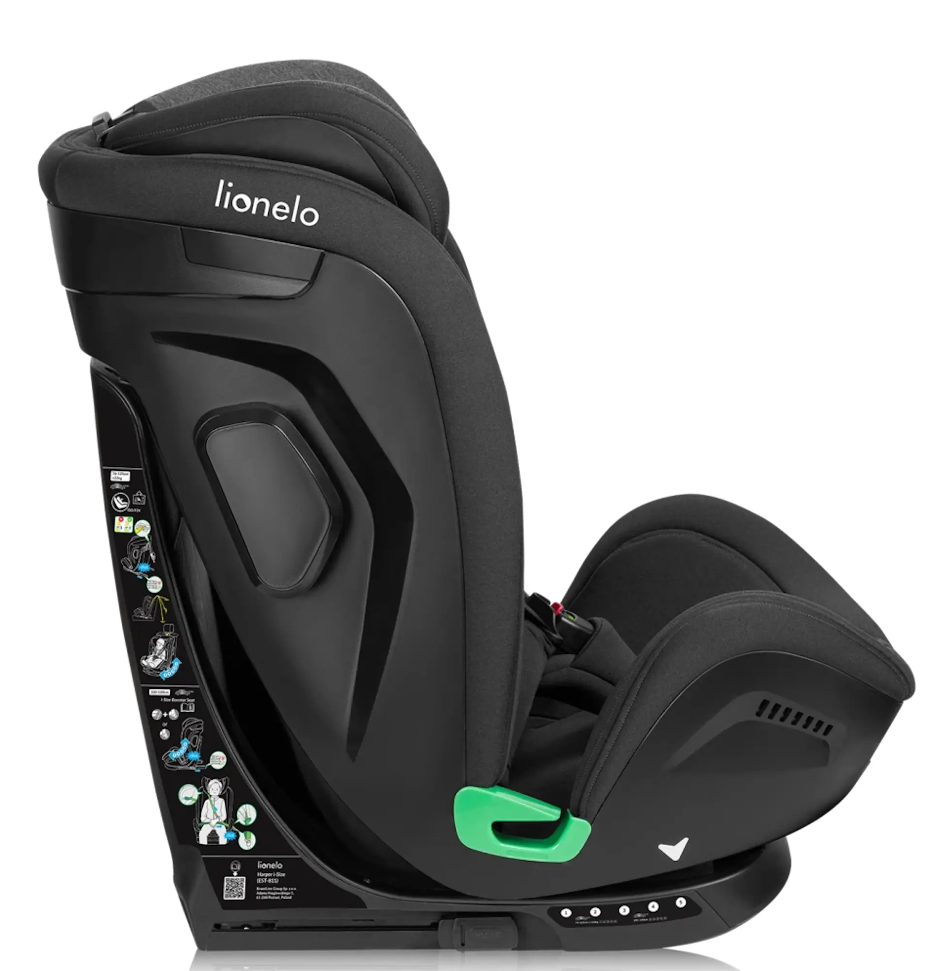 Scaun auto Lionelo Harper i-Size Isofix (Black Carbon/Grey)