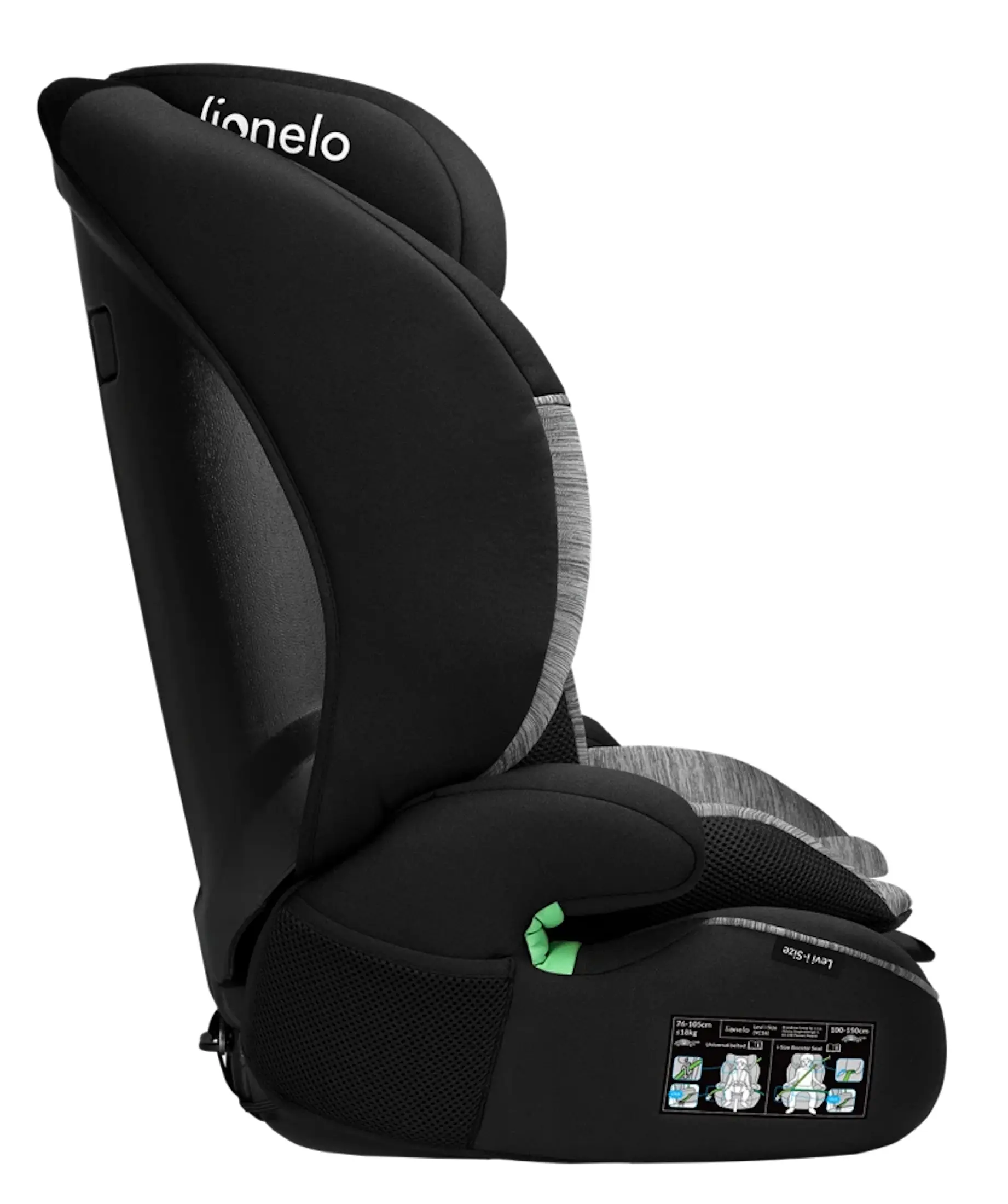 Scaun auto Lionelo Levi i-Size (Black/Grey)