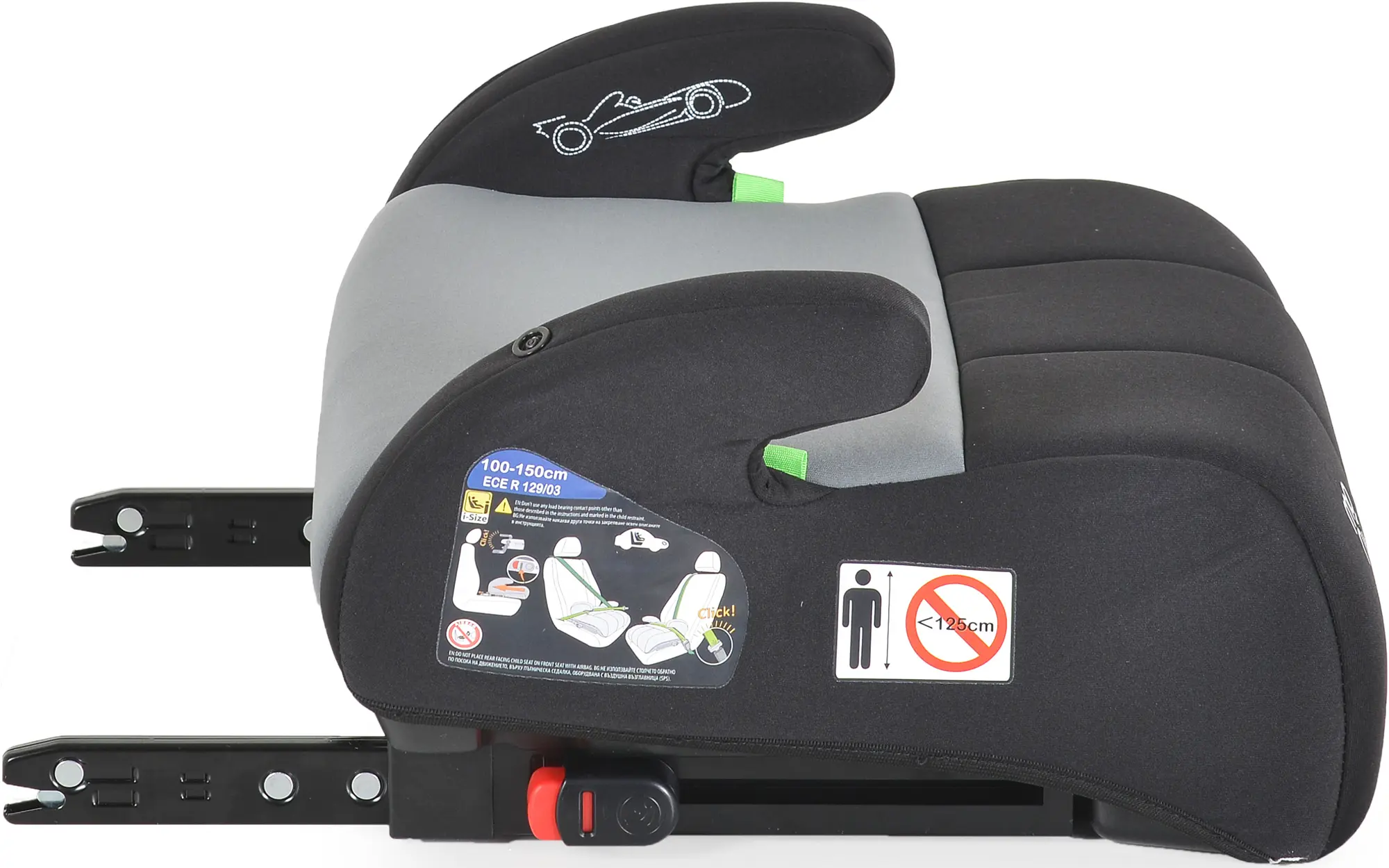Scaun auto-booster Moni Monza (Grey/Black) - 2