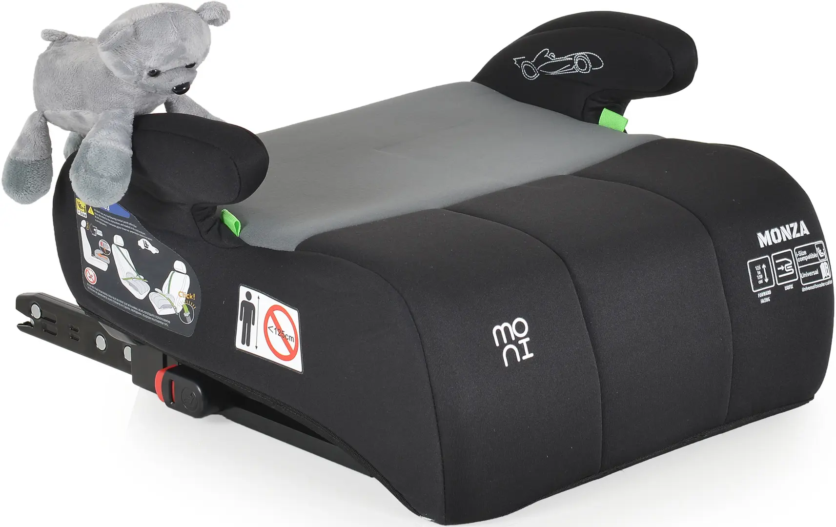 Scaun auto-booster Moni Monza (Grey/Black)
