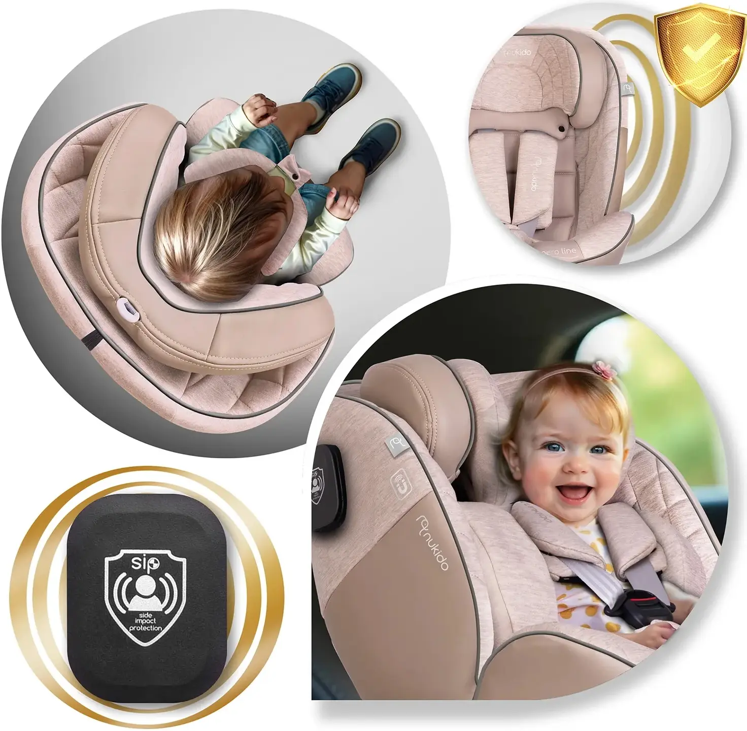 Scaun auto Nukido Aero Line 710122 (Light Brown) - 12