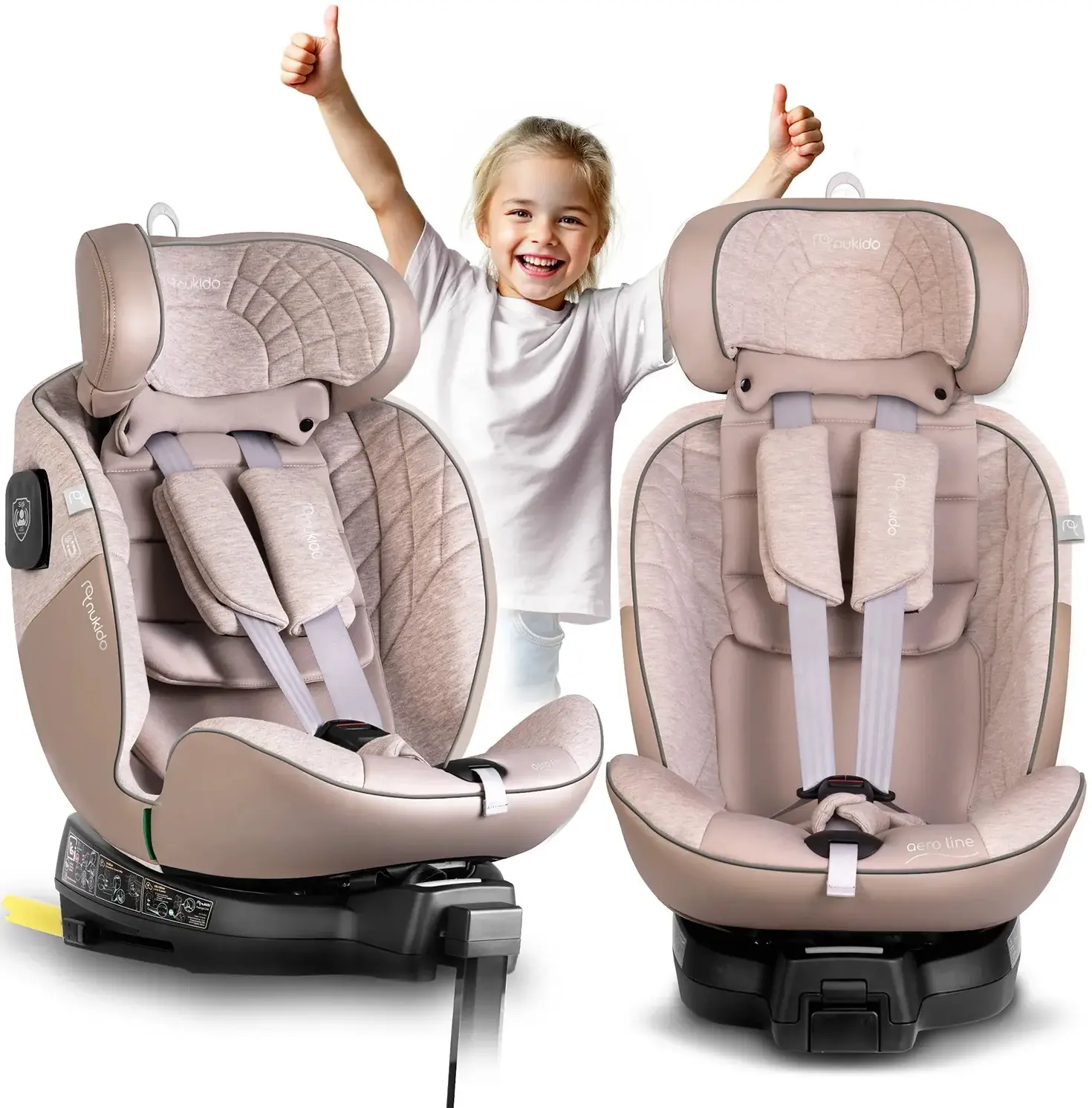 Scaun auto Nukido Aero Line 710122 (Light Brown) - 14